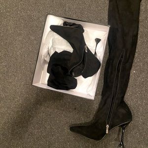 Thigh High Skin Tight Black Boots